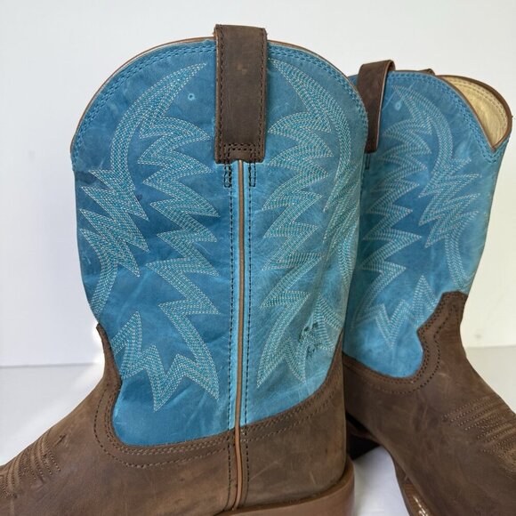 Justin‎ Big Bucks 11” Western Square Toe Walnut Boots Men Size 12D NEW Vibram - Picture 6 of 14